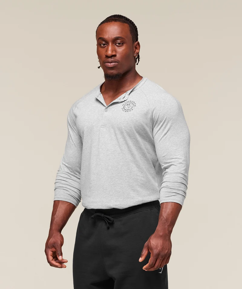 Gymshark Legacy Henley - Light Grey Marl
