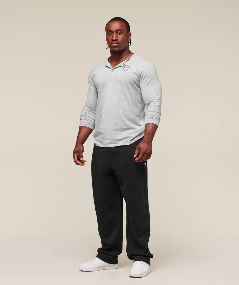 Gymshark Legacy Henley - Light Grey Marl