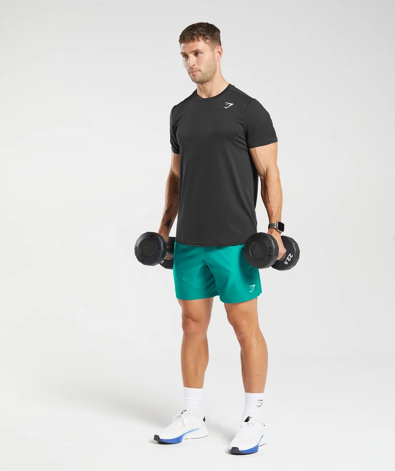 Gymshark Arrival 7" Shorts - White/Pitch Grey