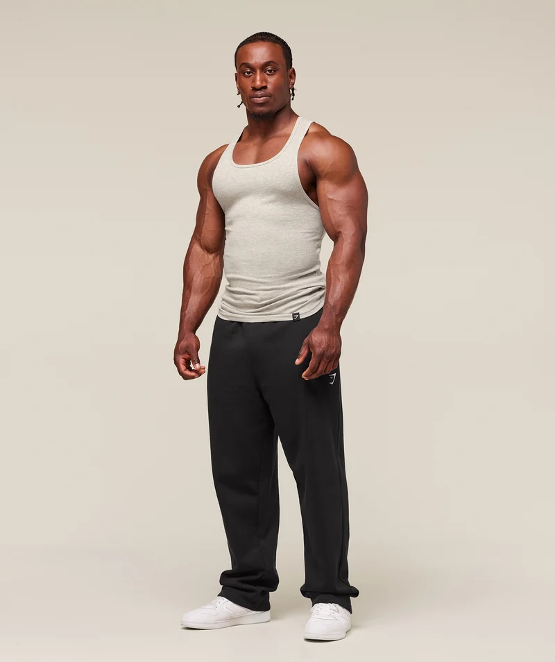 Gymshark Ribbed Tank 3 Pack - White/Black/Stone Grey Marl