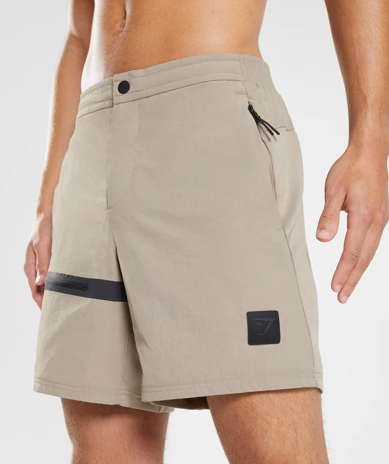 Gymshark Retake Woven Short - Cement Brown