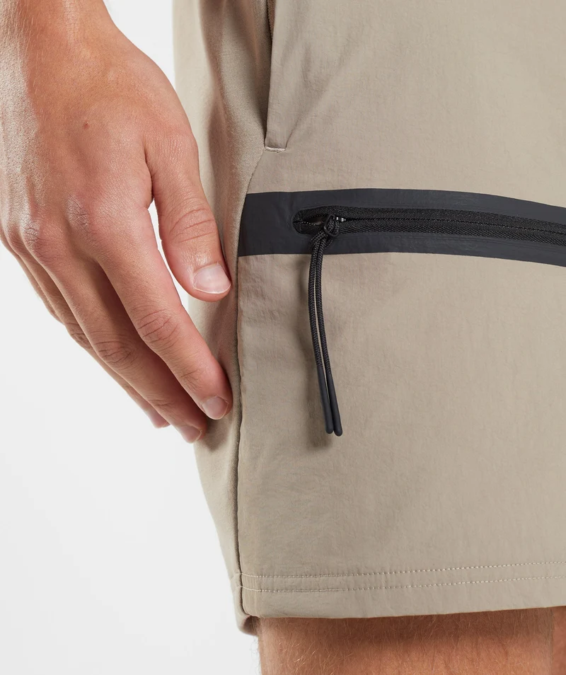 Gymshark Retake Woven Short - Cement Brown