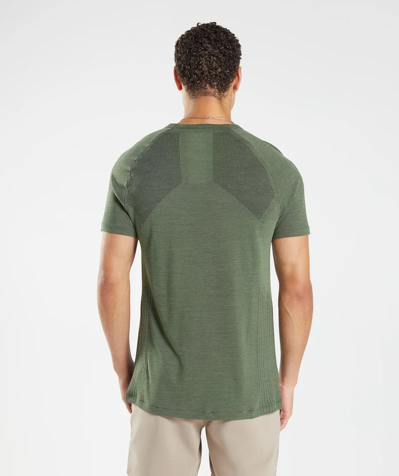 Gymshark Retake Seamless T-Shirt - Core Olive/Black Marl