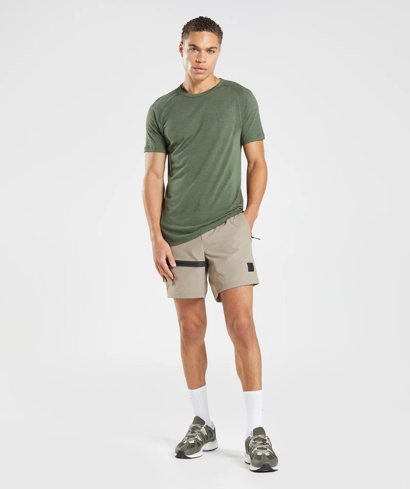 Gymshark Retake Seamless T-Shirt - Core Olive/Black Marl
