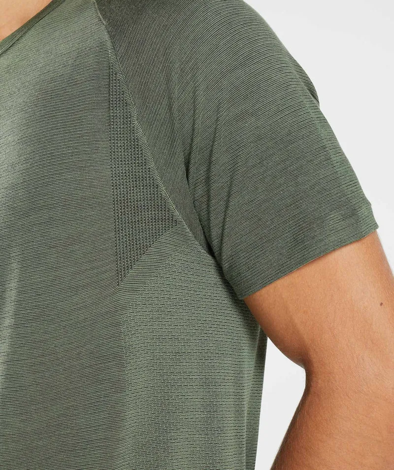 Gymshark Retake Seamless T-Shirt - Core Olive/Black Marl