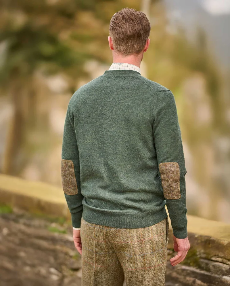Herren Merino-Strickjacke "The Cardigan" in forrest green