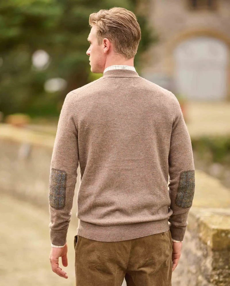 Herren Merino-Strickjacke "The Cardigan" in taupe