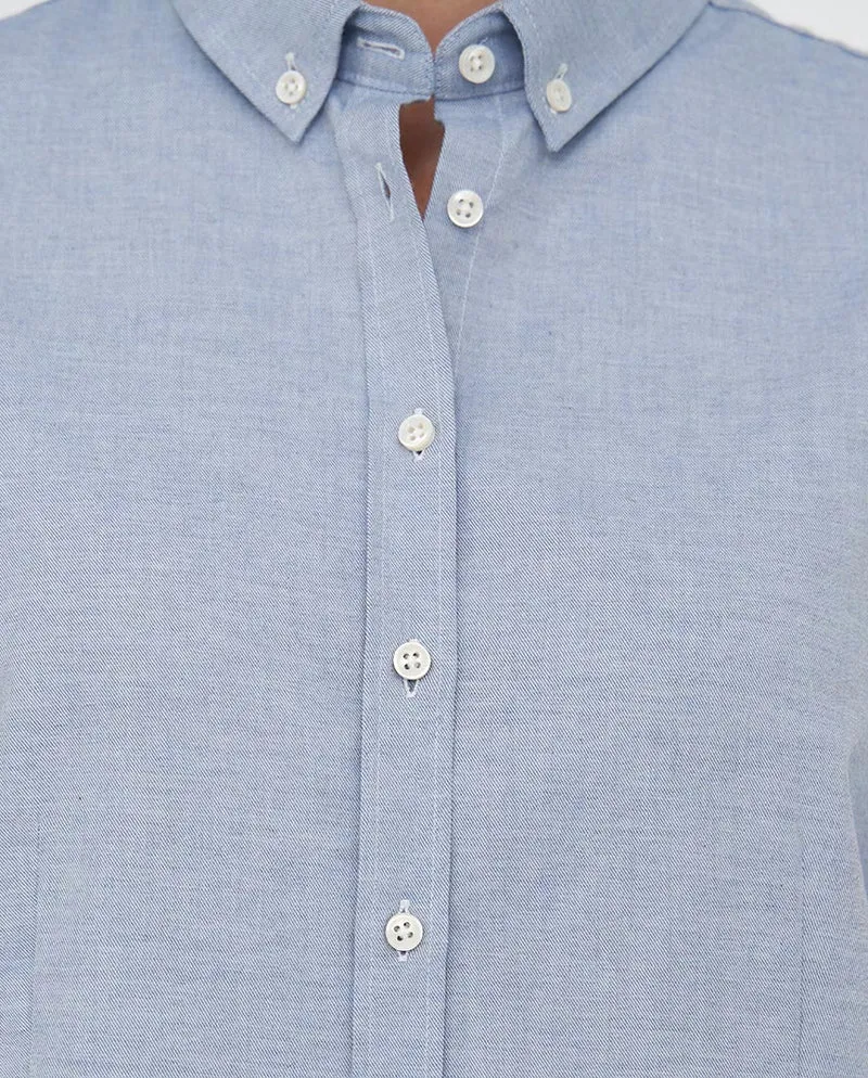 Button-Down Damenbluse "Stella" in blau melange