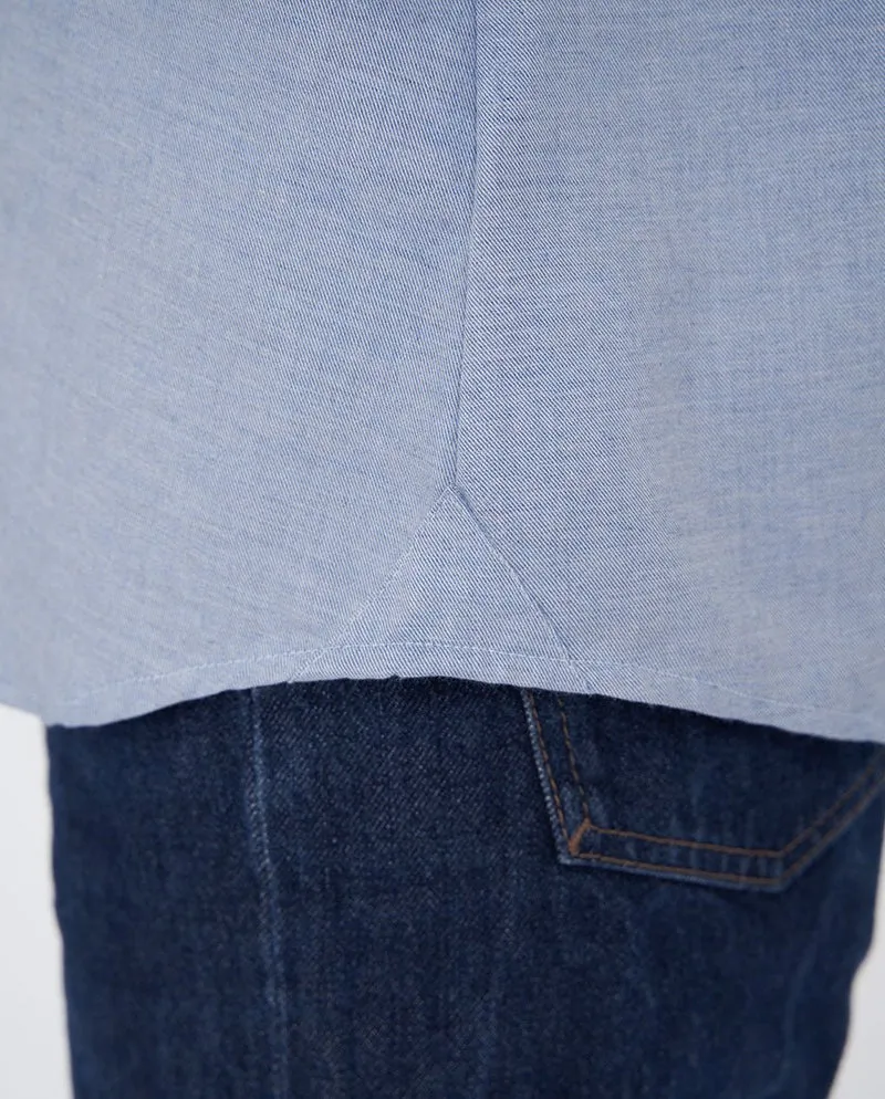 Button-Down Damenbluse "Stella" in blau melange