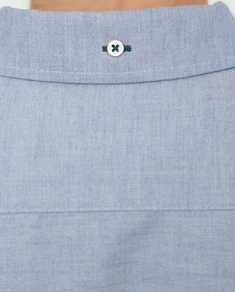 Button-Down Damenbluse "Stella" in blau melange
