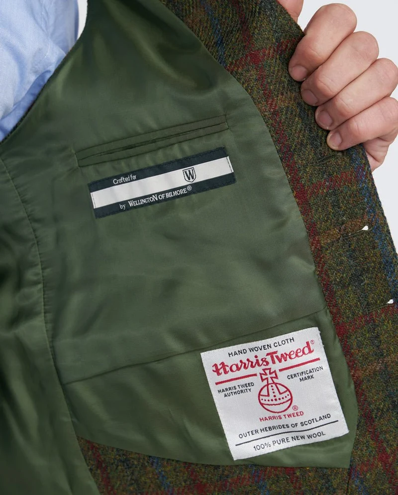 Harris Tweed Weste "Tailor" in red-blue Check