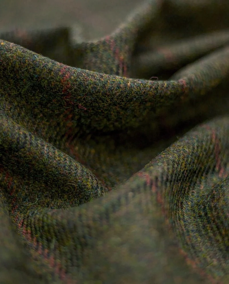 Tailor - Harris Tweed Weste mit Seidenrücken in "Green Overcheck"