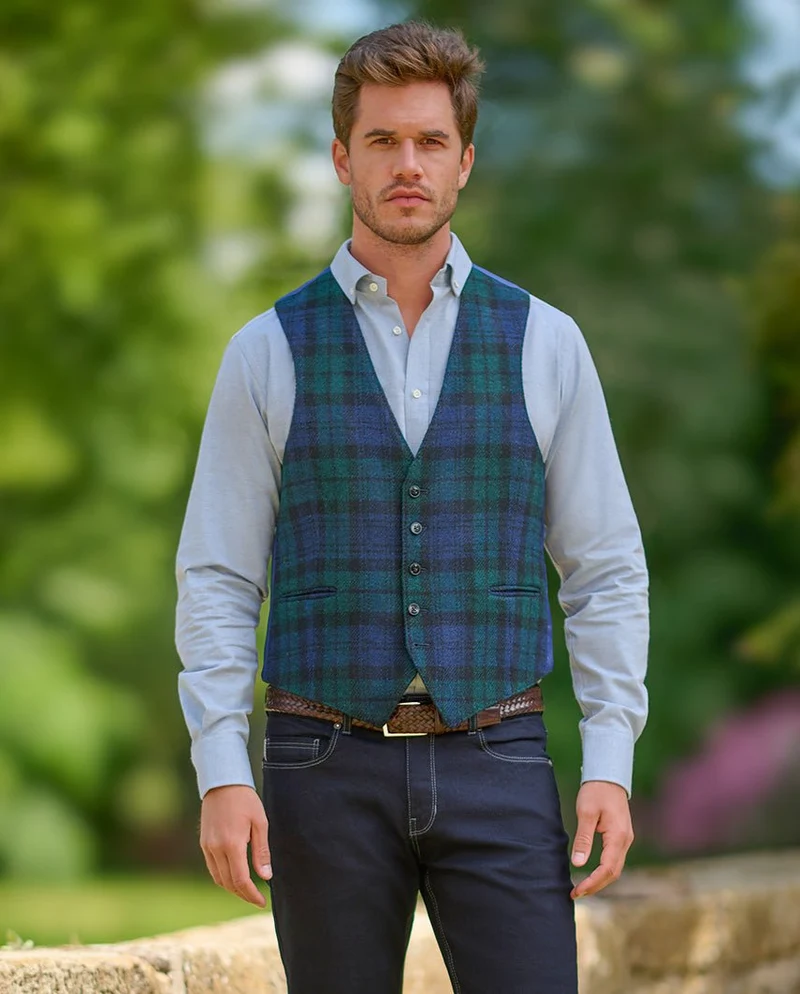 Harris Tweed Weste "Tailor" in blackwatch