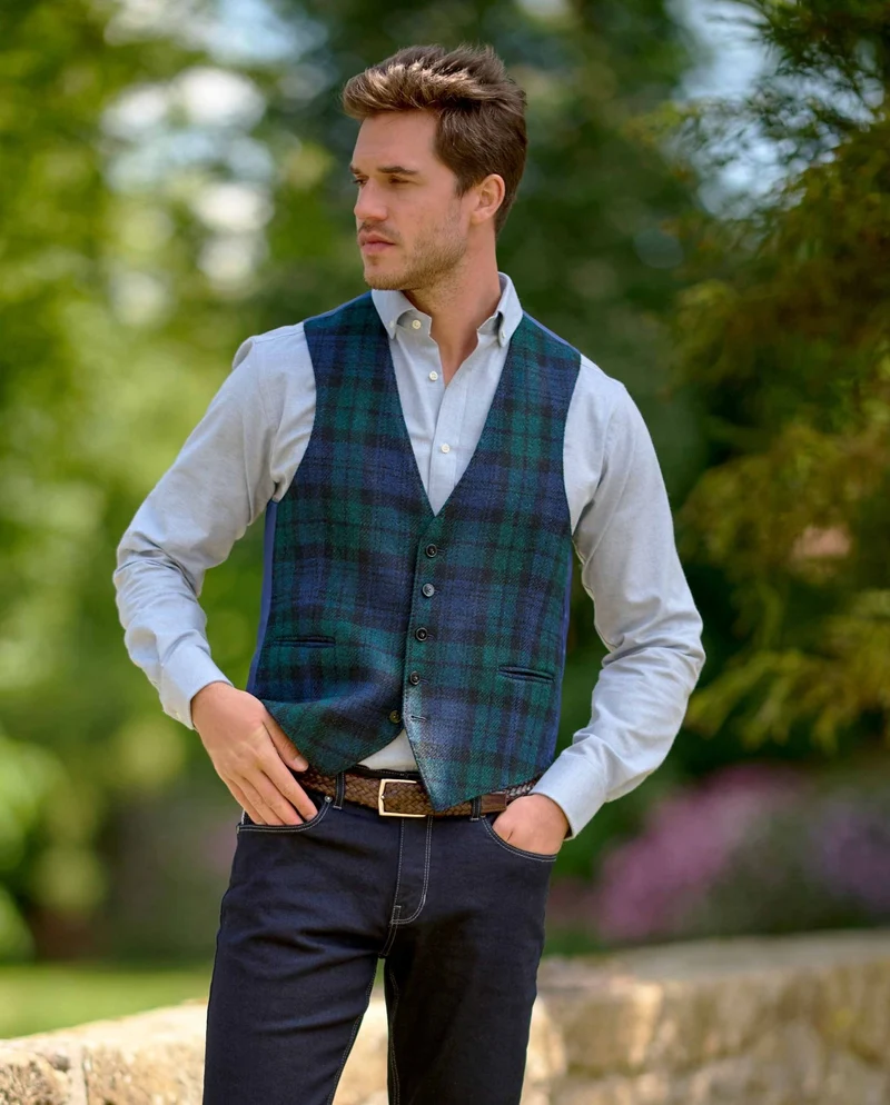 Harris Tweed Weste "Tailor" in blackwatch