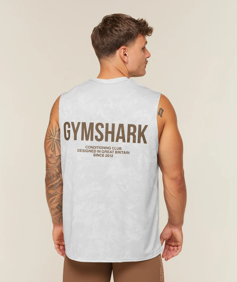 Gymshark Conditioning Club Tank - White/Lifestyle Brown