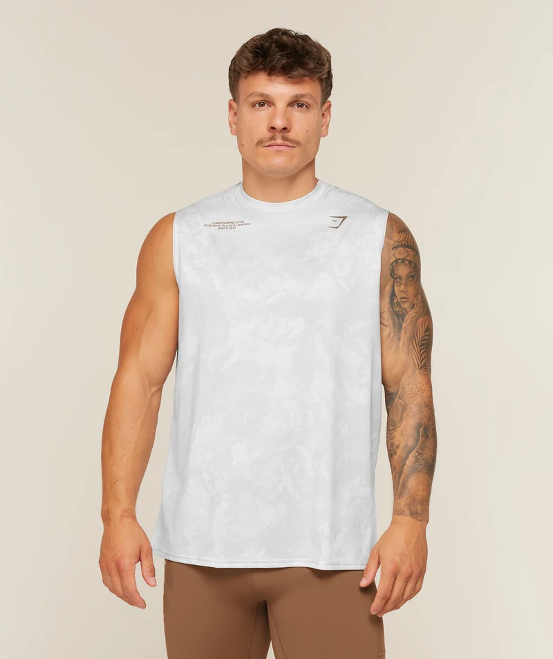 Gymshark Conditioning Club Tank - White/Lifestyle Brown