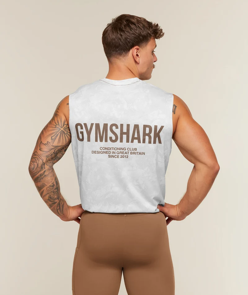 Gymshark Conditioning Club Tank - White/Lifestyle Brown