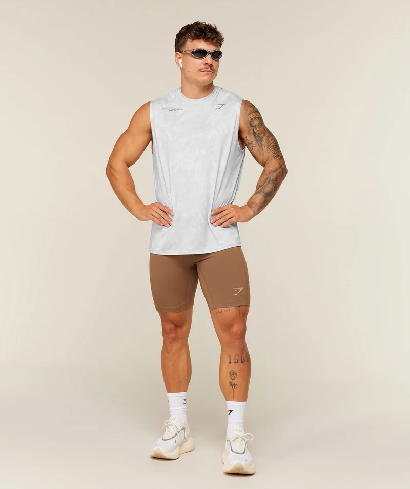 Gymshark Conditioning Club Tank - White/Lifestyle Brown