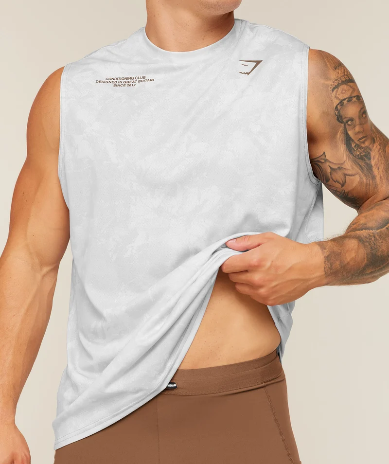 Gymshark Conditioning Club Tank - White/Lifestyle Brown