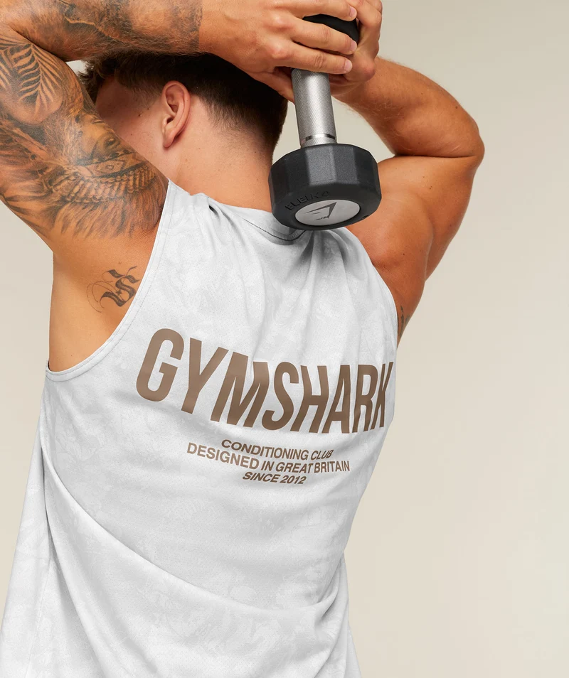 Gymshark Conditioning Club Tank - White/Lifestyle Brown