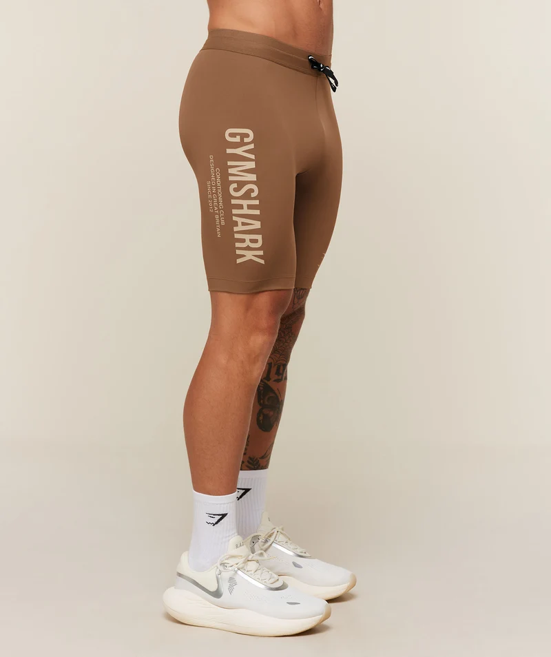 Gymshark Conditioning Club Half Tight - Trail Brown/Vanilla Beige