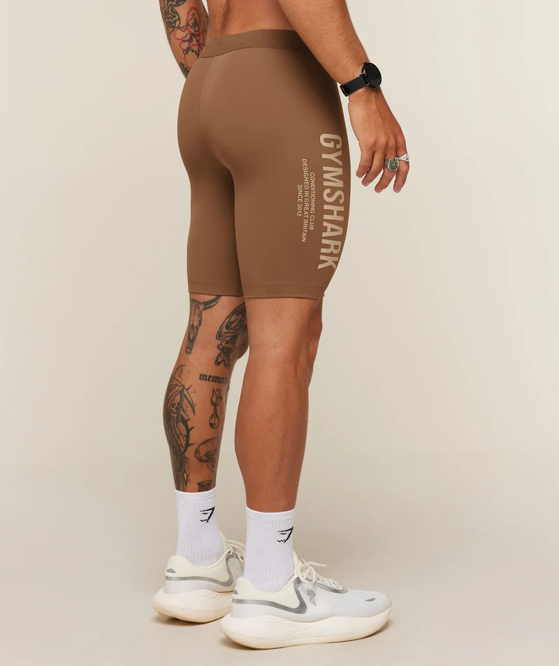 Gymshark Conditioning Club Half Tight - Trail Brown/Vanilla Beige