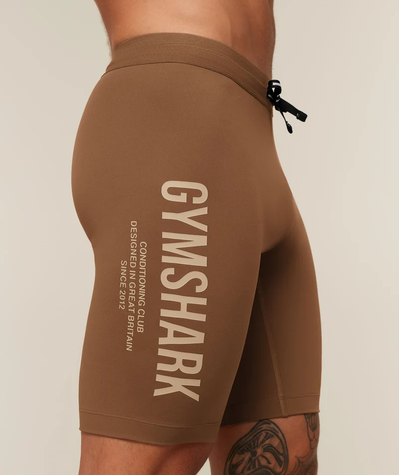 Gymshark Conditioning Club Half Tight - Trail Brown/Vanilla Beige