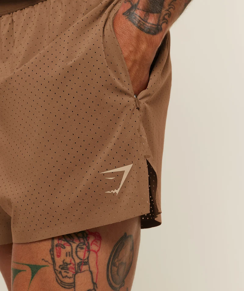 Gymshark Conditioning Club 4" Shorts - Trail Brown/Vanilla Beige