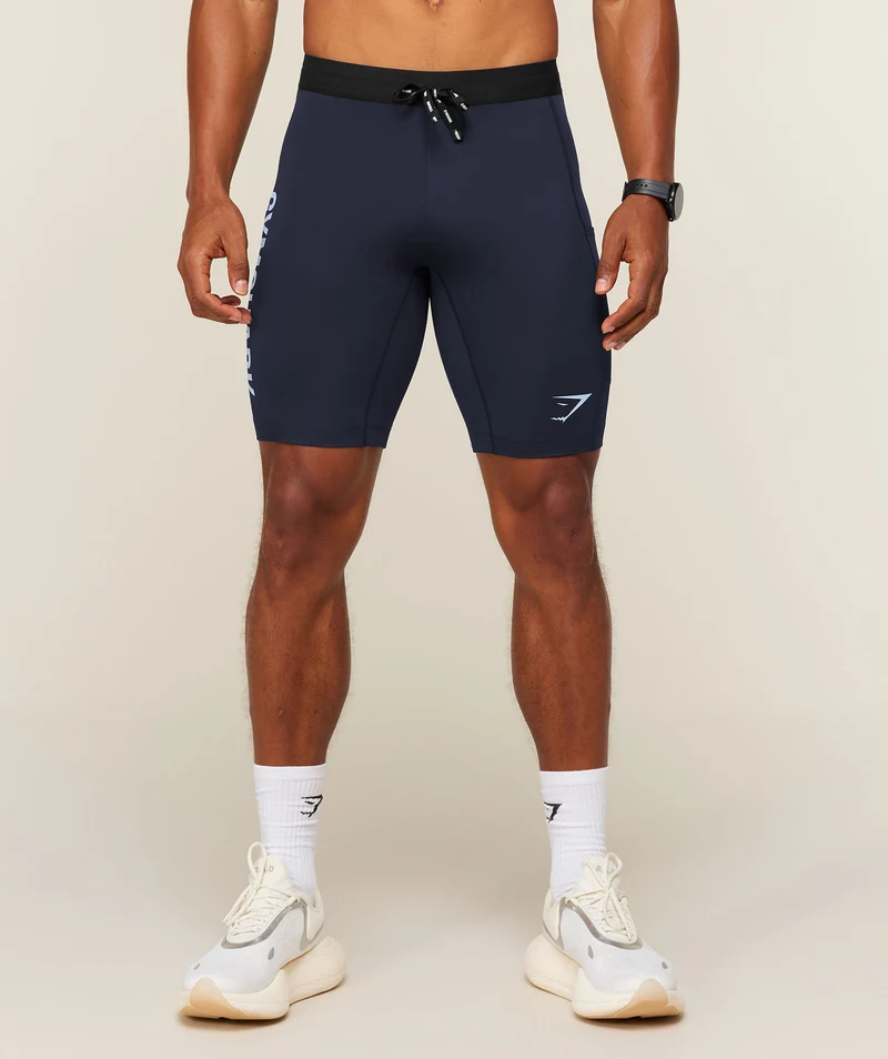 Gymshark Conditioning Club Half Tight - Heavy Blue/Tranquil Blue