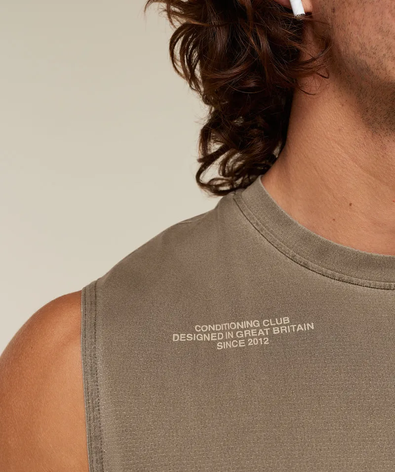 Gymshark Conditioning Club Washed Tank - Trail Brown/Vanilla Beige/Wash