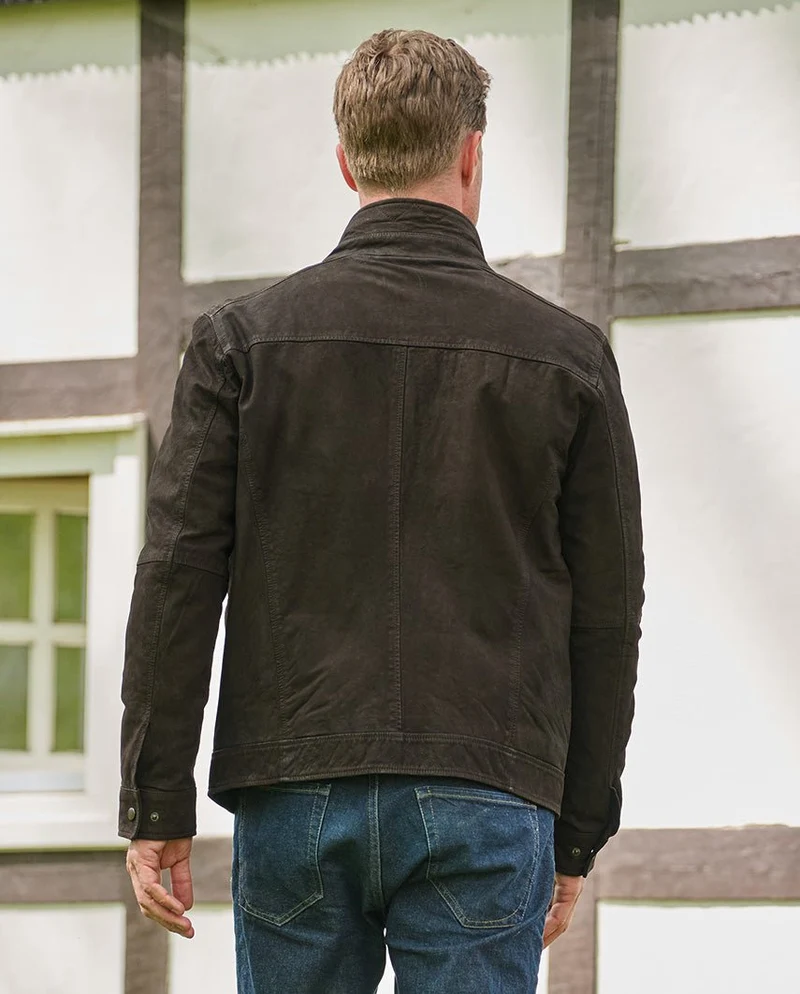 Lederjacke "Josh" für Herren in Lammnubukleder