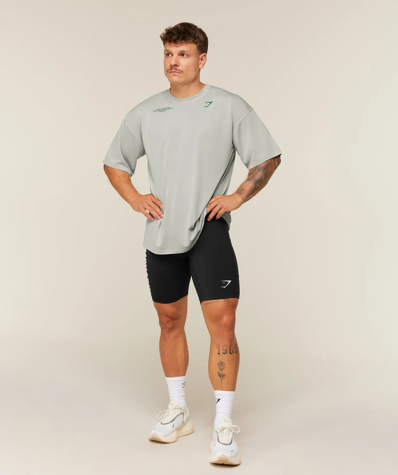 Gymshark Conditioning Club Washed T-Shirt - Light Grey/Track Green/Wash