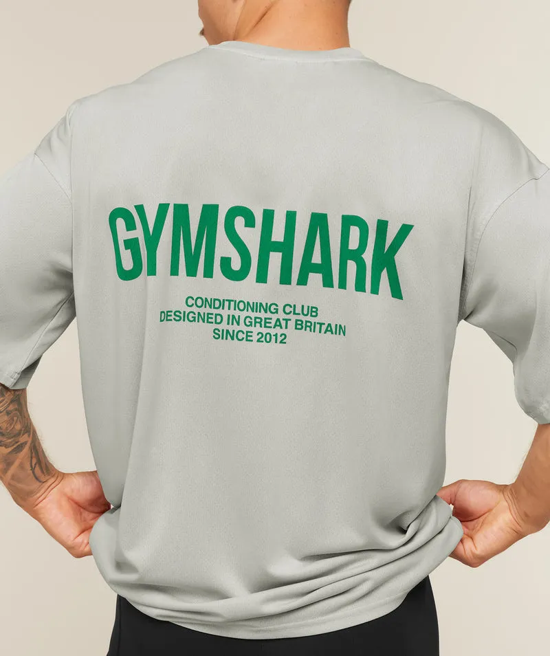 Gymshark Conditioning Club Washed T-Shirt - Light Grey/Track Green/Wash
