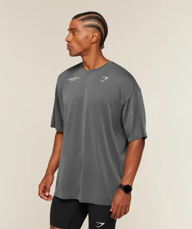 Gymshark Conditioning Club Washed T-Shirt - Black/Butter Yellow/Wash
