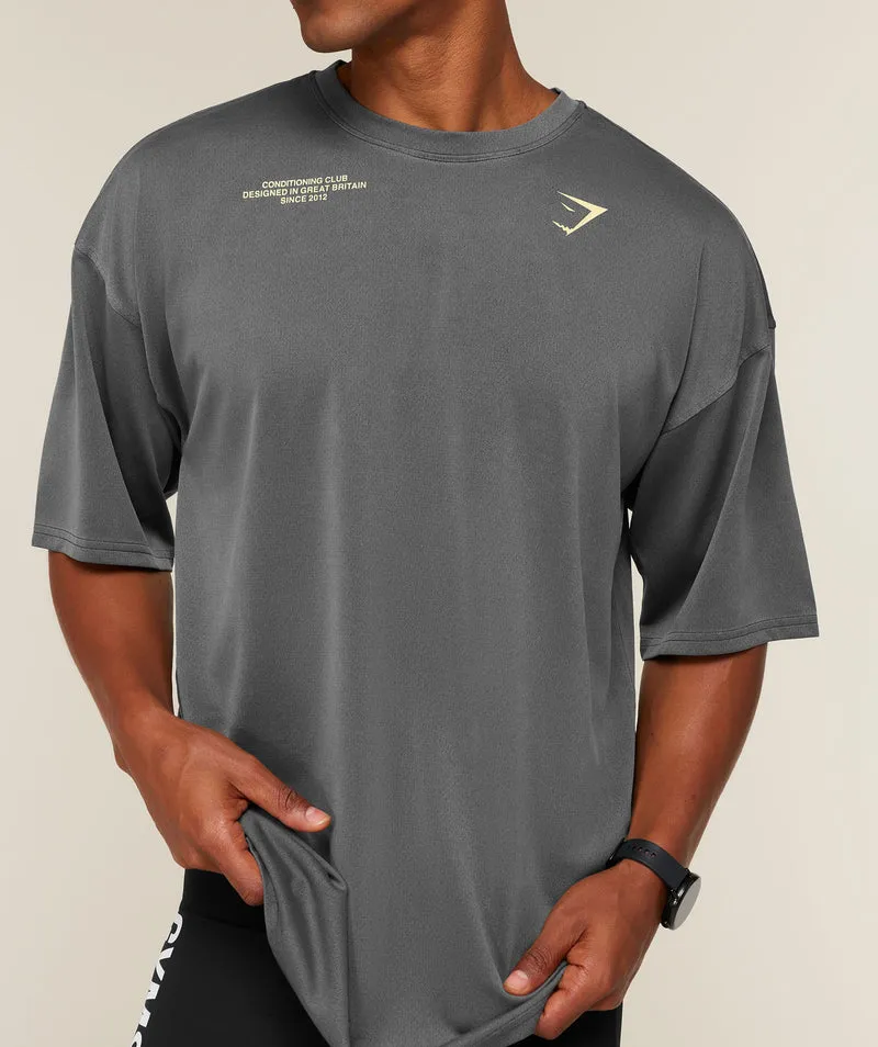 Gymshark Conditioning Club Washed T-Shirt - Black/Butter Yellow/Wash