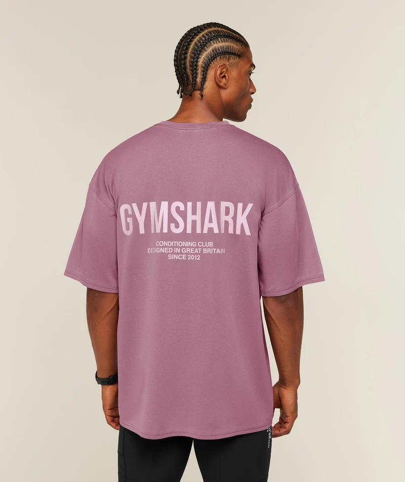 Gymshark Conditioning Club Washed T-Shirt - Strength Pink/Haze Pink/Wash