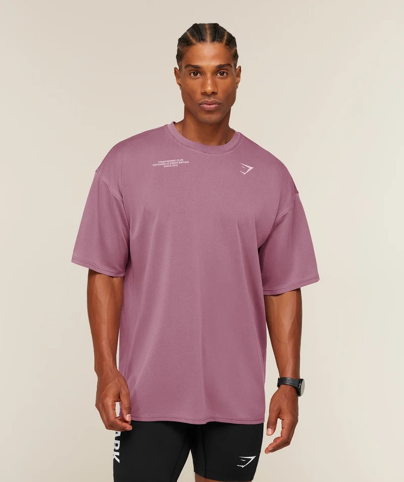 Gymshark Conditioning Club Washed T-Shirt - Strength Pink/Haze Pink/Wash