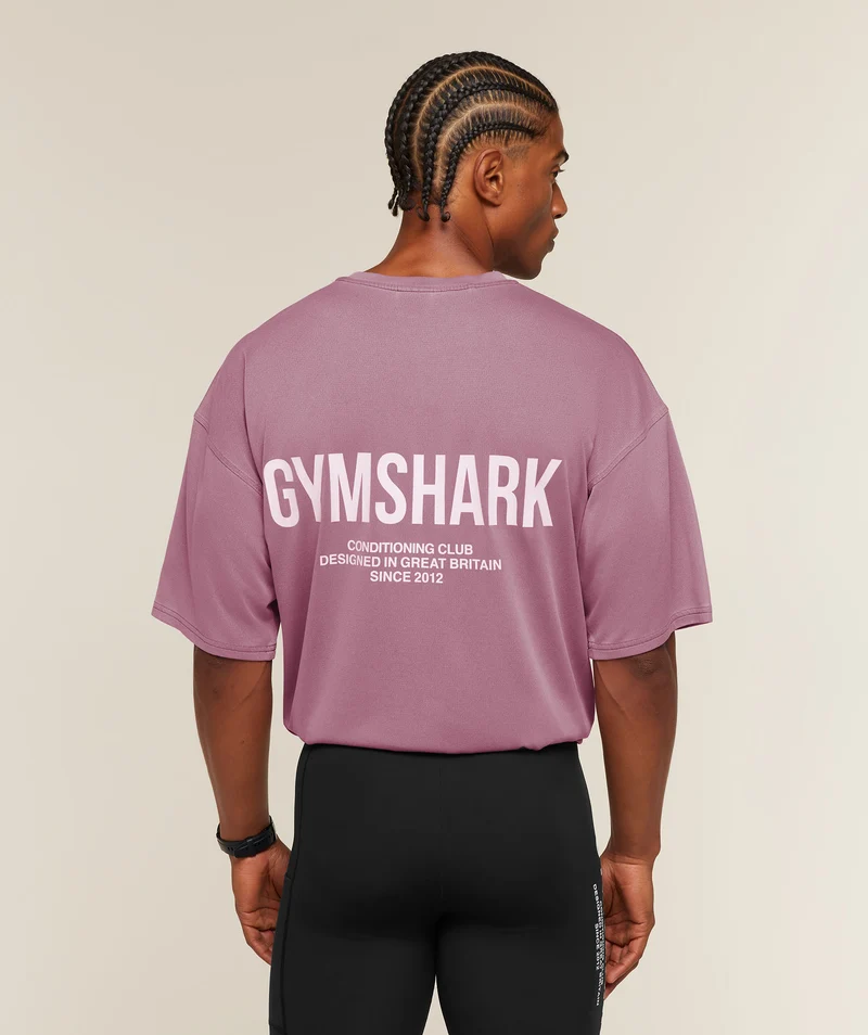 Gymshark Conditioning Club Washed T-Shirt - Strength Pink/Haze Pink/Wash