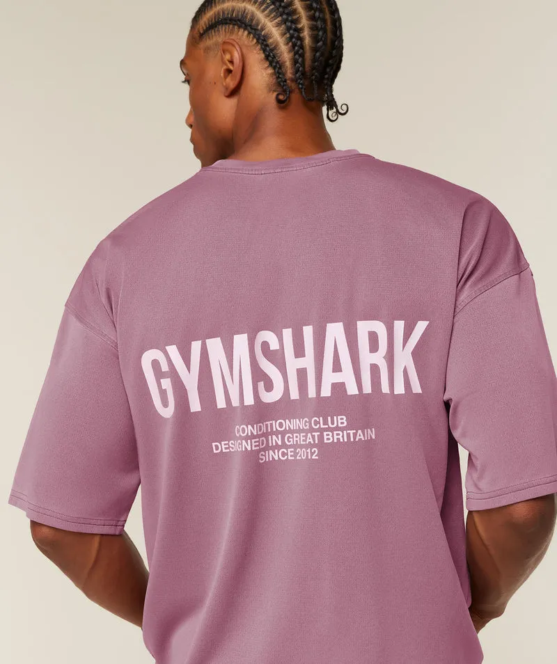Gymshark Conditioning Club Washed T-Shirt - Strength Pink/Haze Pink/Wash