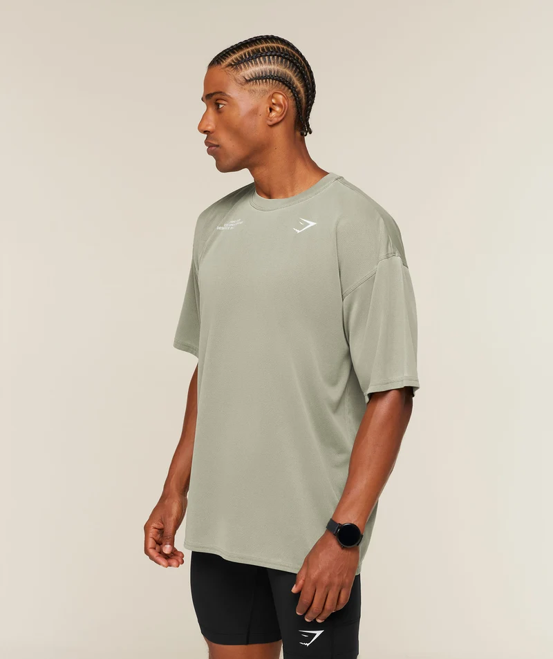 Gymshark Conditioning Club Washed T-Shirt - Grounded Green/White/Wash
