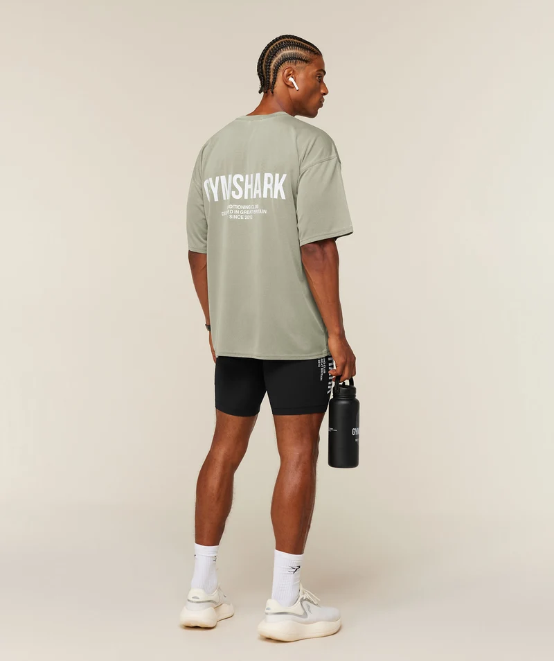 Gymshark Conditioning Club Washed T-Shirt - Grounded Green/White/Wash