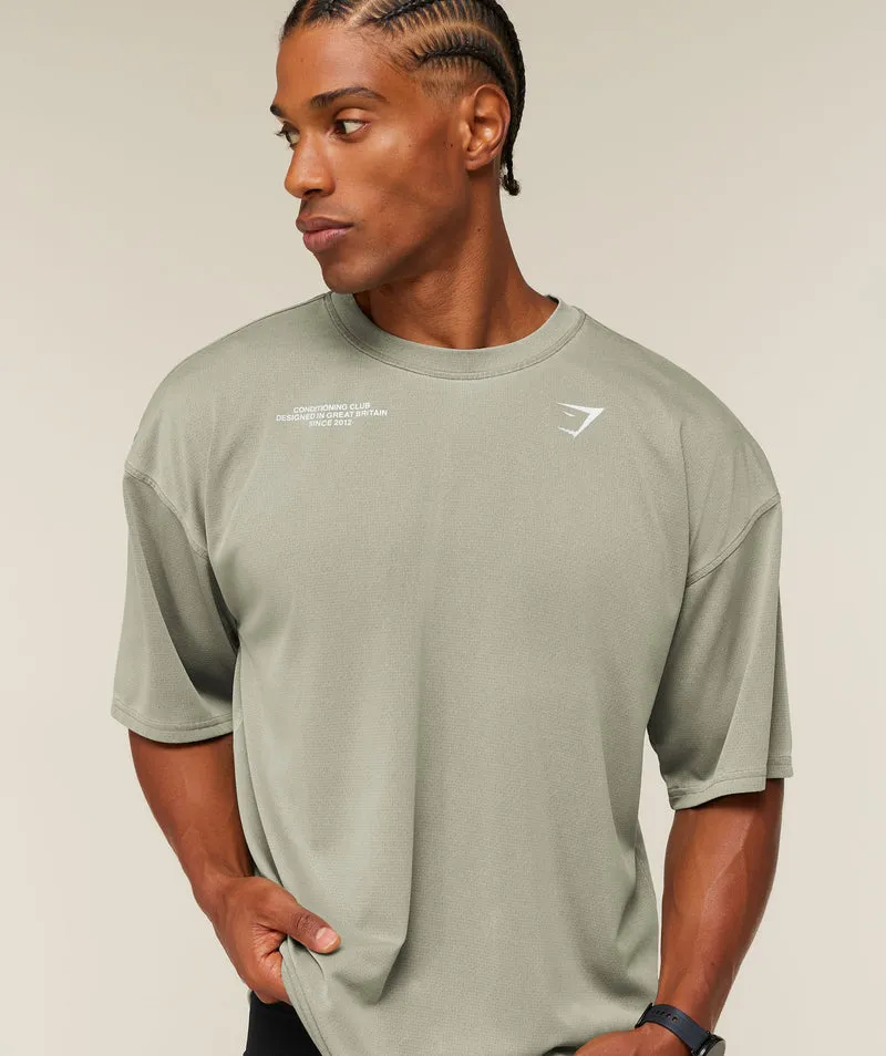 Gymshark Conditioning Club Washed T-Shirt - Grounded Green/White/Wash