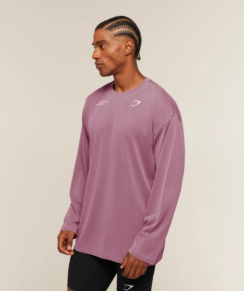 Gymshark Conditioning Club Washed Long Sleeve T-Shirt - Strength Pink/Haze Pink/Wash
