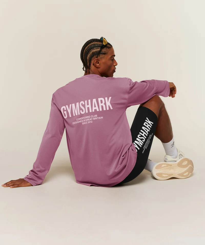 Gymshark Conditioning Club Washed Long Sleeve T-Shirt - Strength Pink/Haze Pink/Wash