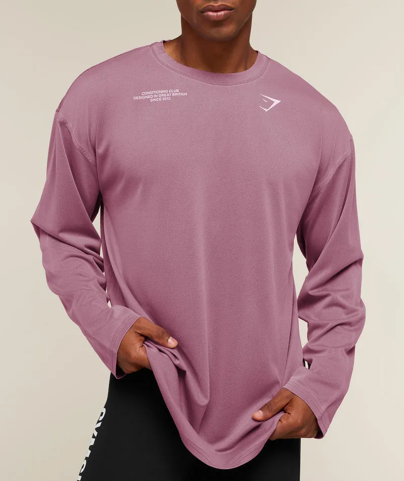 Gymshark Conditioning Club Washed Long Sleeve T-Shirt - Strength Pink/Haze Pink/Wash