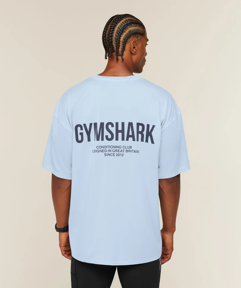 Gymshark Conditioning Club Washed T-Shirt - Tranquil Blue/Heavy Blue/Wash