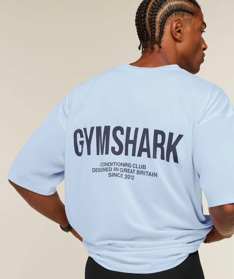 Gymshark Conditioning Club Washed T-Shirt - Tranquil Blue/Heavy Blue/Wash