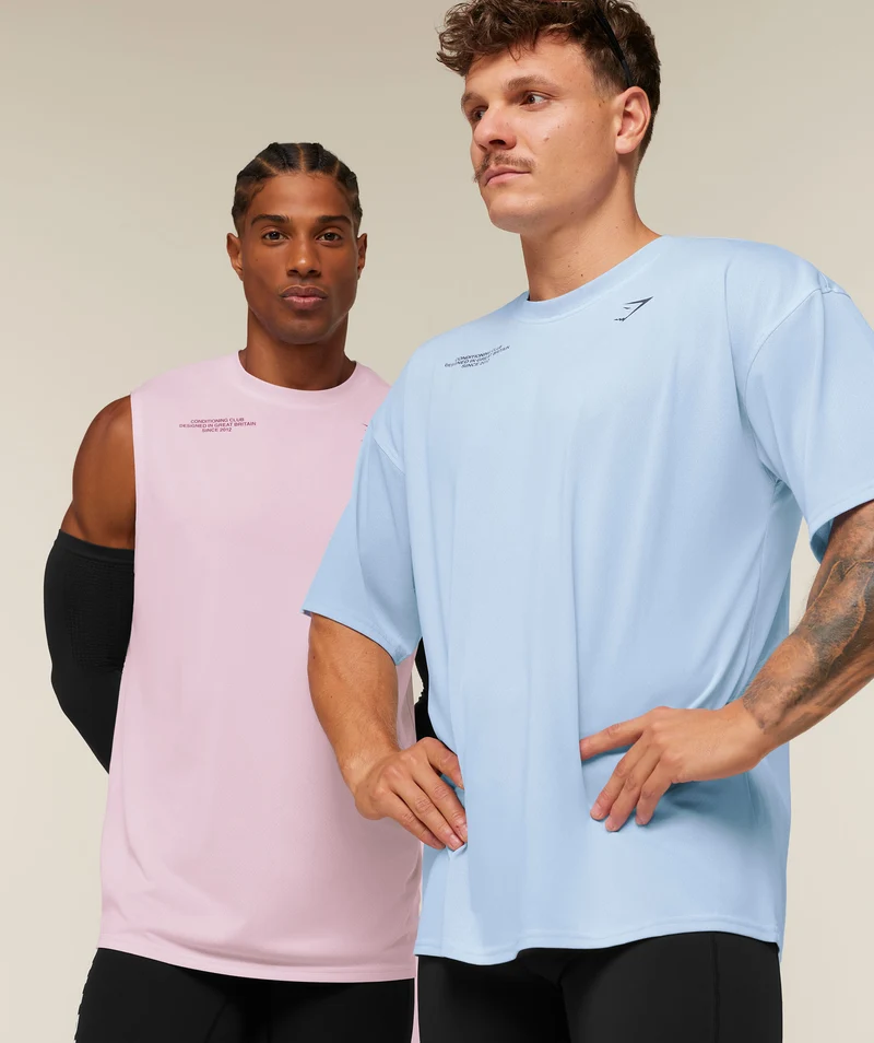 Gymshark Conditioning Club Washed T-Shirt - Tranquil Blue/Heavy Blue/Wash