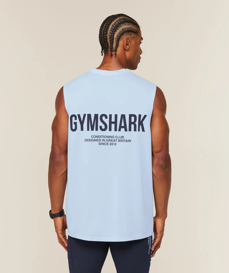 Gymshark Conditioning Club Washed Tank - Tranquil Blue/Heavy Blue/Wash