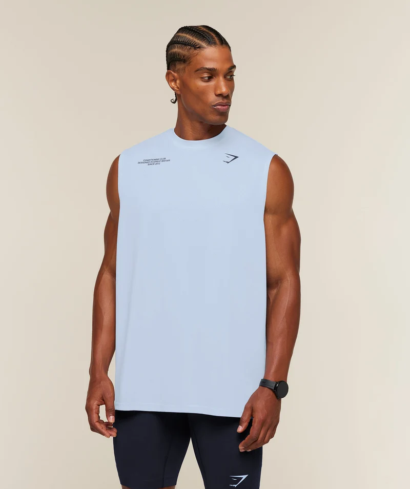 Gymshark Conditioning Club Washed Tank - Tranquil Blue/Heavy Blue/Wash